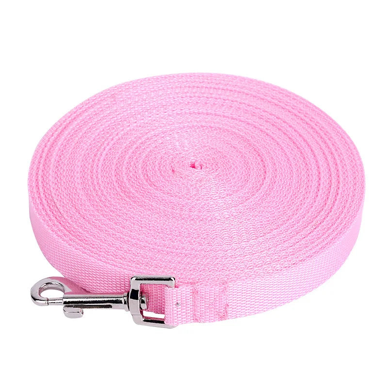 Solid Nylon Dog Leash – Long Lead Rope for Large Dogs (1.5–50m)