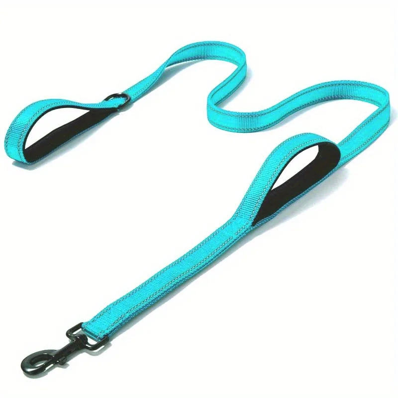 Double Handle Reflective Dog Leash – Heavy Duty, Night Safety