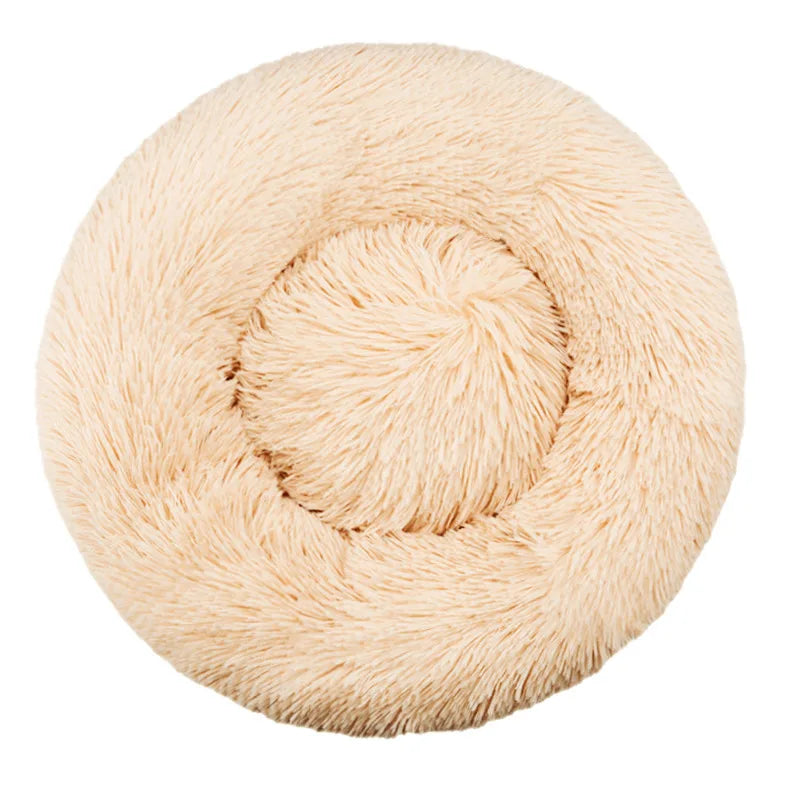 Round Plush Pet Bed – Winter Warm Dog & Cat Sofa