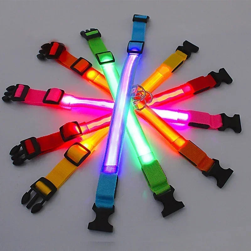 LED Glowing Dog Collar – Adjustable Flashing Night Safety