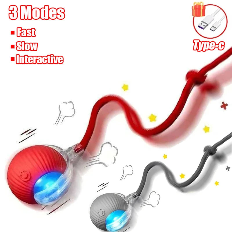 Interactive Rolling Ball Toy – Smart Rechargeable Pet Toy for Cats & Dogs