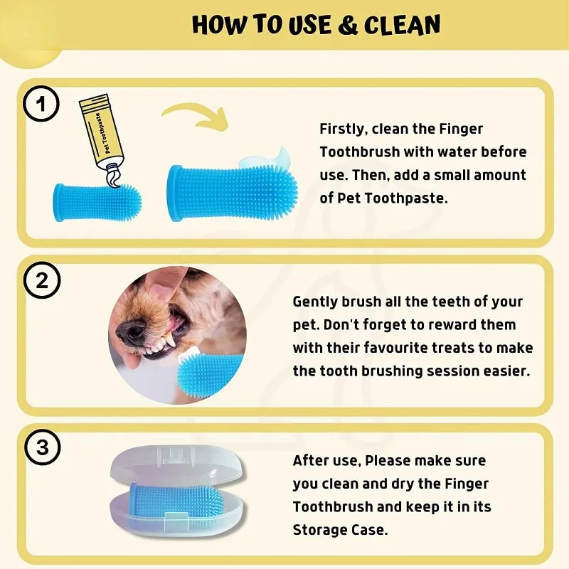 Pet Finger Toothbrush – Soft Silicone Teeth Cleaner for Dogs & Cats