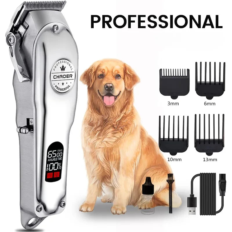 Professional All-Metal Pet Hair Clipper – Rechargeable & Low Noise
