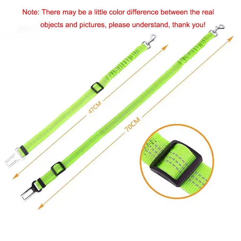 Dog Safety Seat Belt – Elastic Traction Leash for Car