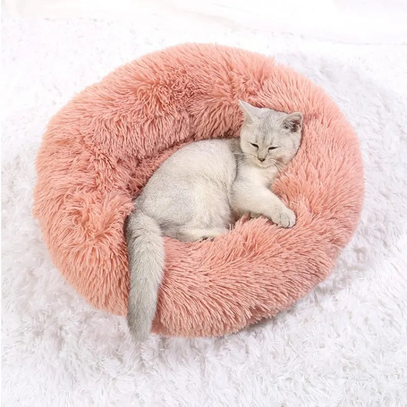 Round Plush Pet Bed – Super Soft Dog & Cat Bed 40–90cm