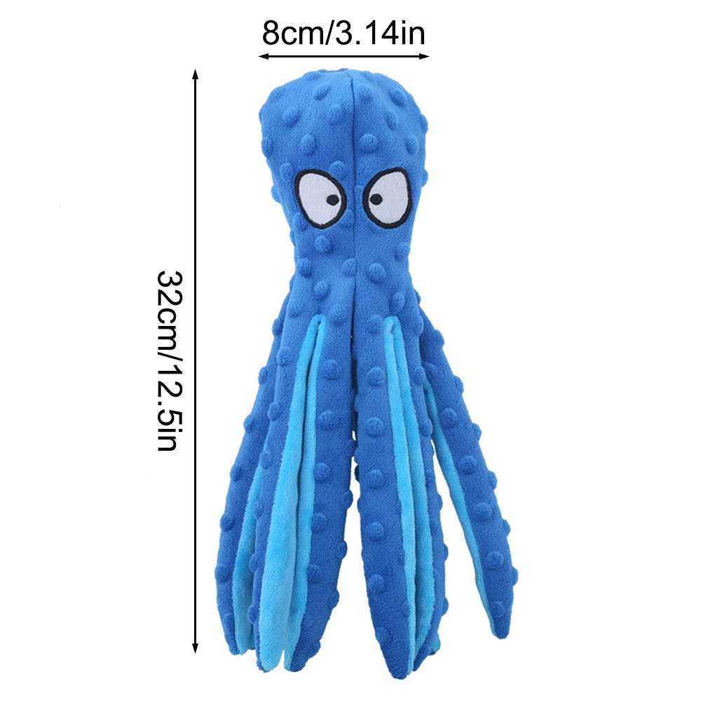 Cartoon Plush Pet Toy – Sound-Making Fish & Octopus for Cats & Dogs