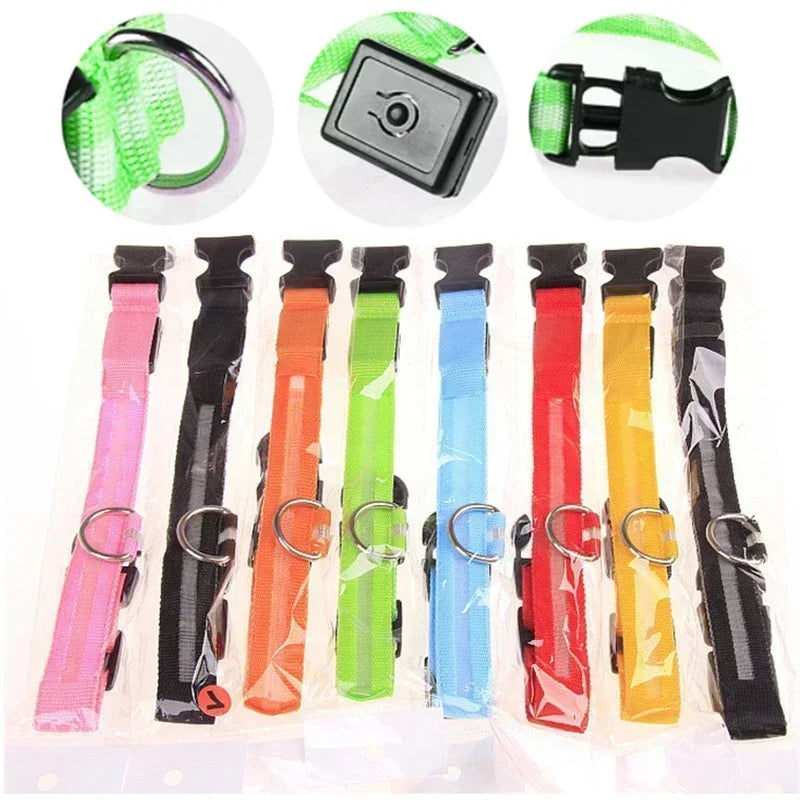 LED Glowing Dog Collar – Adjustable Flashing Night Safety