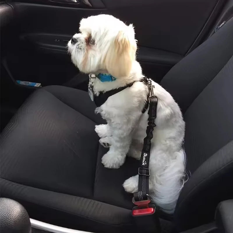 Dog Safety Seat Belt – Elastic Traction Leash for Car