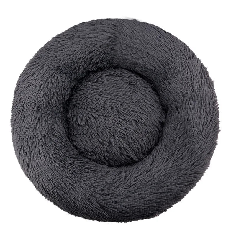 Round Plush Pet Bed – Winter Warm Dog & Cat Sofa