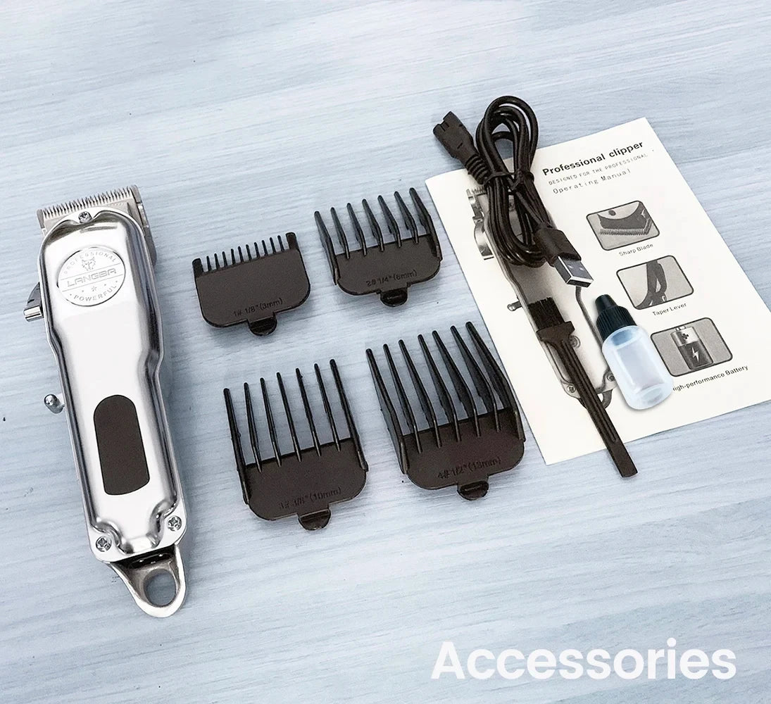 Professional All-Metal Pet Hair Clipper – Rechargeable & Low Noise