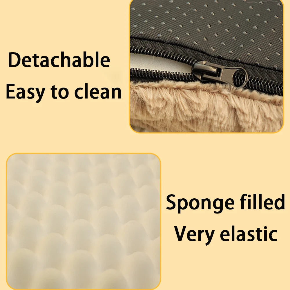 3D Orthopedic Dog Bed – Foam Pet Bed with Washable Faux Fur Cover