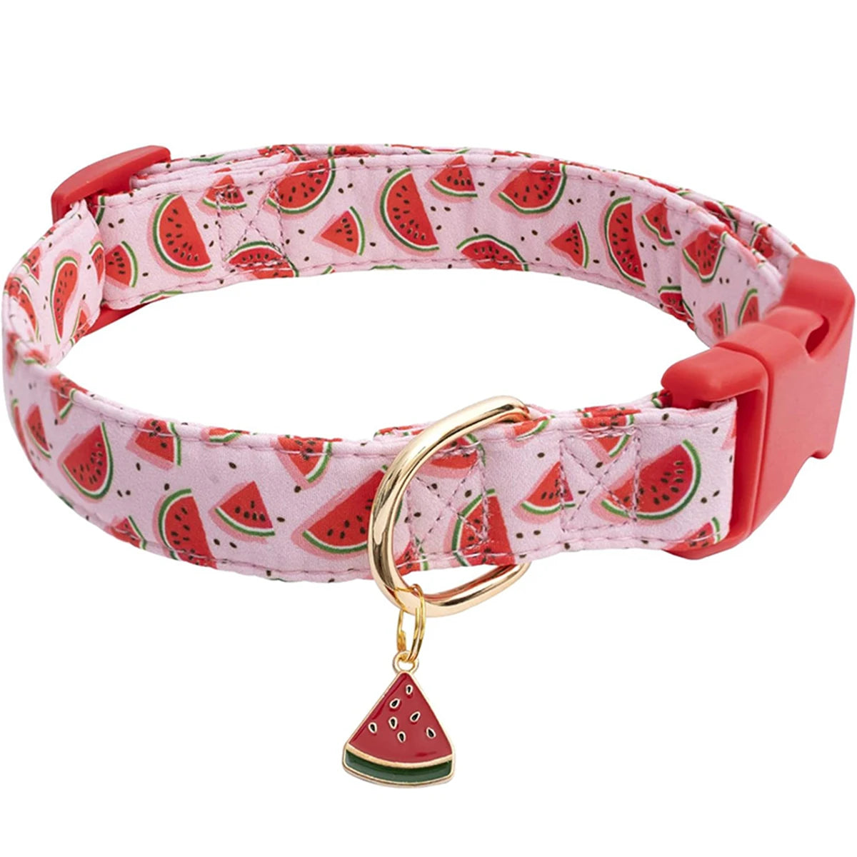 CP602/611 Fruit Pattern Pet Collar – Metal Pendant for Cats & Dogs