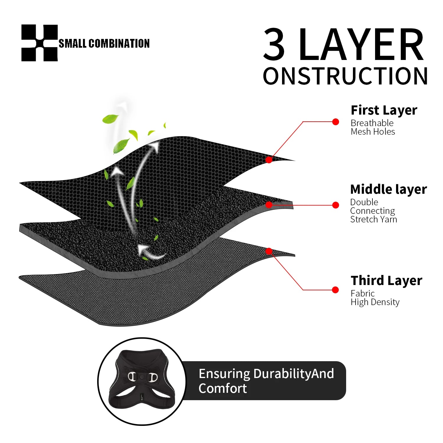 Reflective Dog Harness & Leash Set