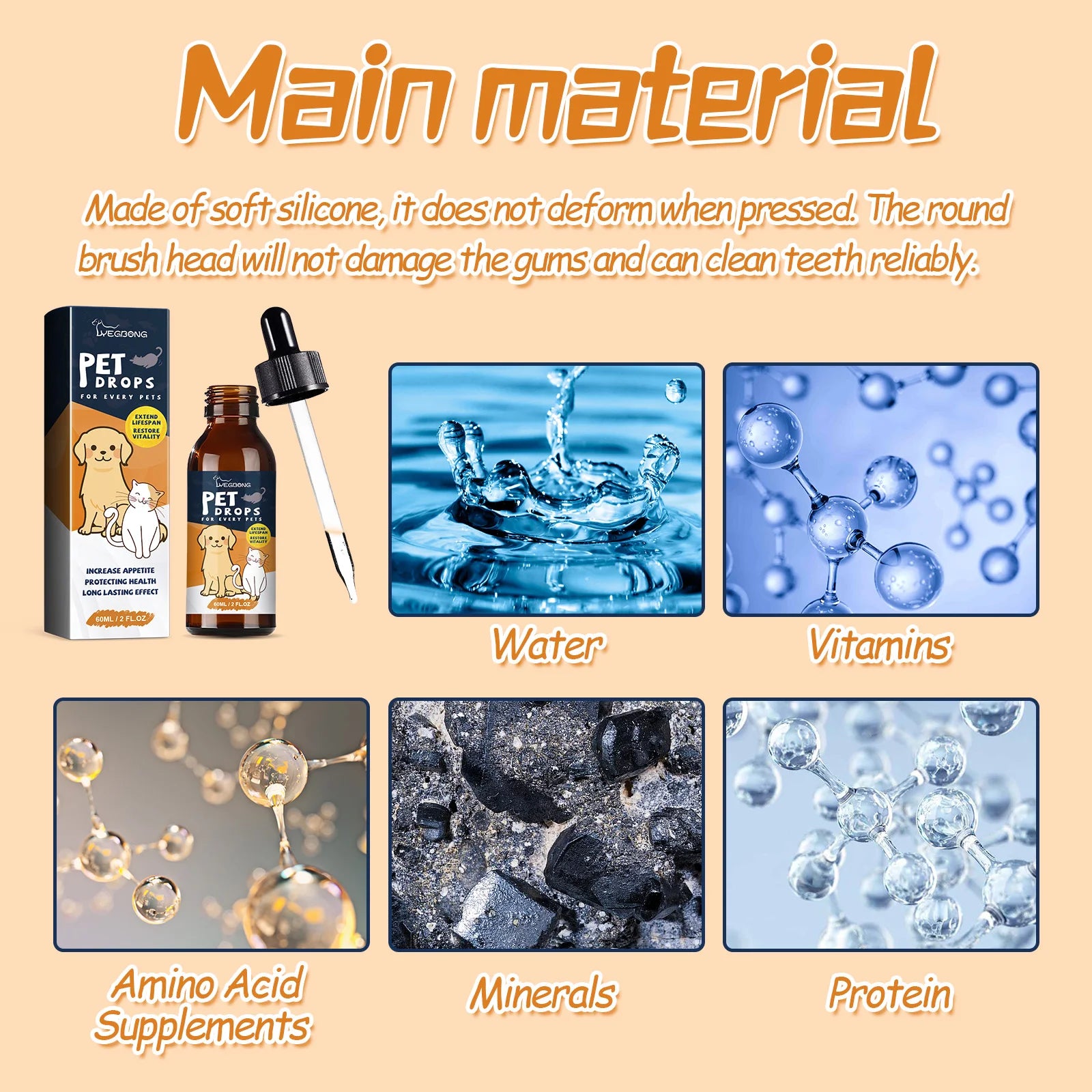 YEGBONG Pet Vitality Drops – Multivitamin Supplement for Cats & Dogs