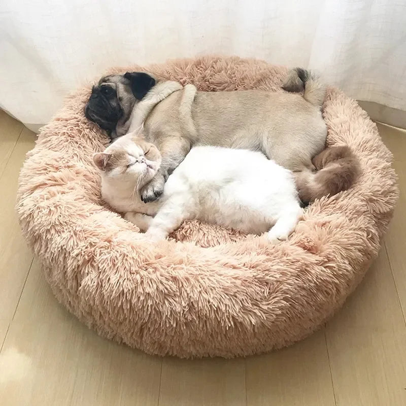 Round Plush Pet Bed – Super Soft Dog & Cat Bed 40–90cm