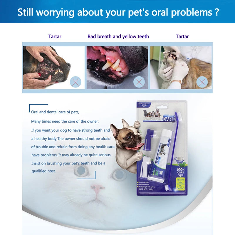Dog Dental Care Kit – 4-Piece Tartar Control Set