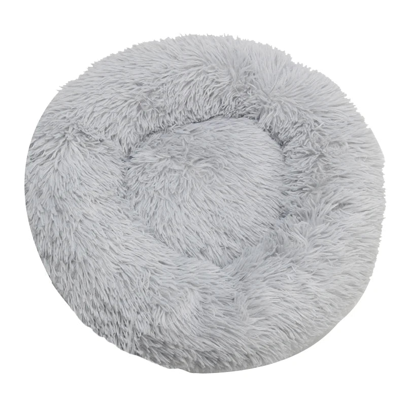 Round Plush Pet Bed – Winter Warm Dog & Cat Sofa