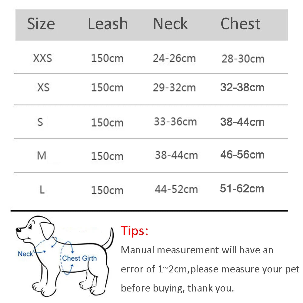 Dog Harness & Leash Set – Adjustable Vest for Small Dogs & Cats