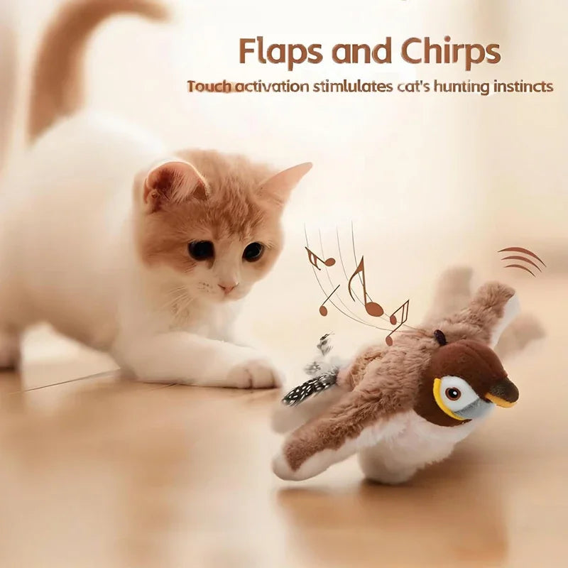 Interactive Cat Toy – Flapping Bird with Catnip, Rechargeable Plush