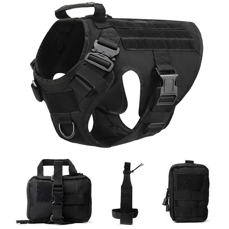 Tactical Military Dog Vest & Leash Set