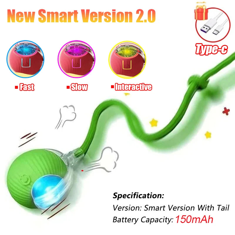 Interactive Rolling Ball Toy – Smart Rechargeable Pet Toy for Cats & Dogs