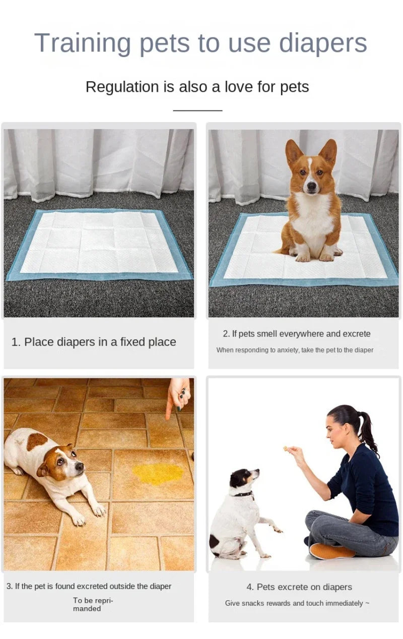 Disposable Puppy Training Pads – Quick-Dry Absorbent Dog Diapers