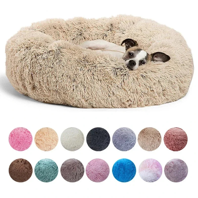 Round Plush Pet Bed – Super Soft Dog & Cat Bed 40–90cm