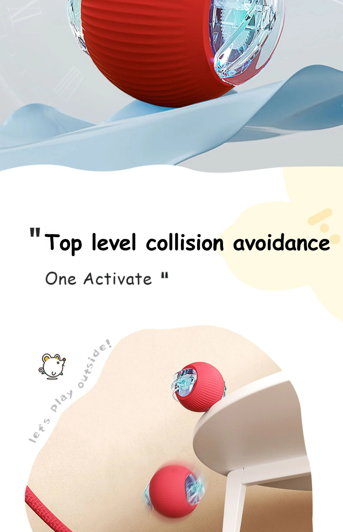 Interactive Rolling Ball Toy – Smart Rechargeable Pet Toy for Cats & Dogs
