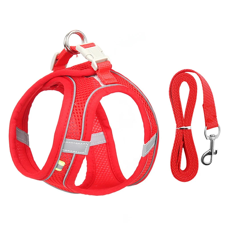 Dog Harness & Leash Set – Adjustable Vest for Small Dogs & Cats