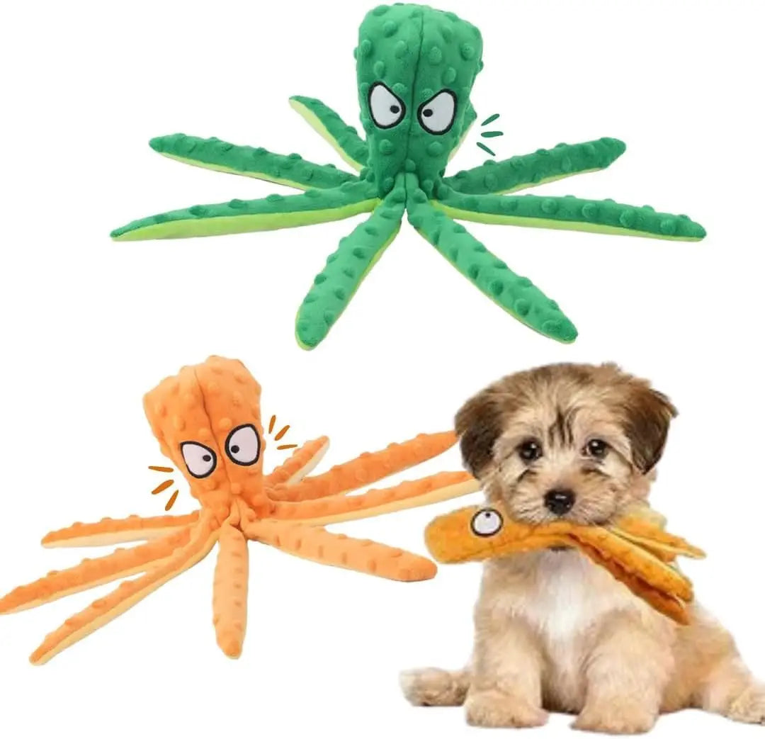 Cartoon Plush Pet Toy – Sound-Making Fish & Octopus for Cats & Dogs