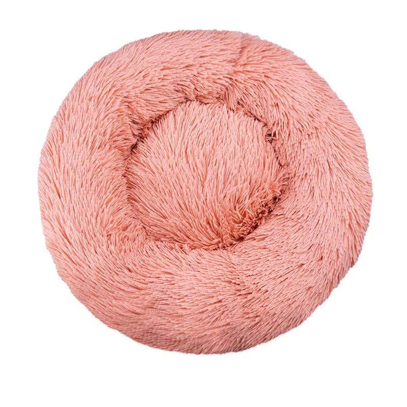 Round Plush Pet Bed – Winter Warm Dog & Cat Sofa