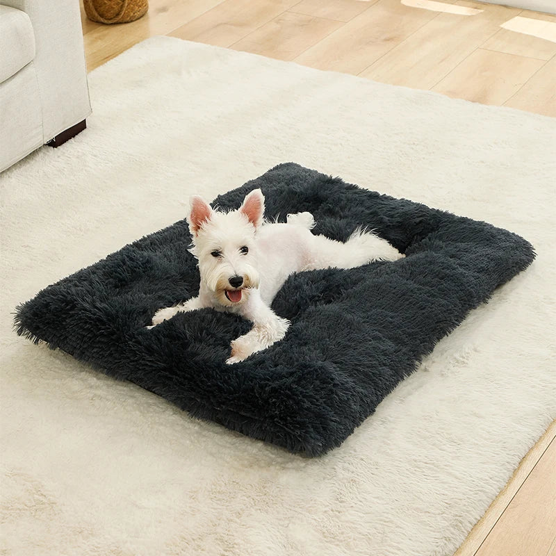Soft Plush Dog & Cat Bed – Long Basket Cushion for Pets