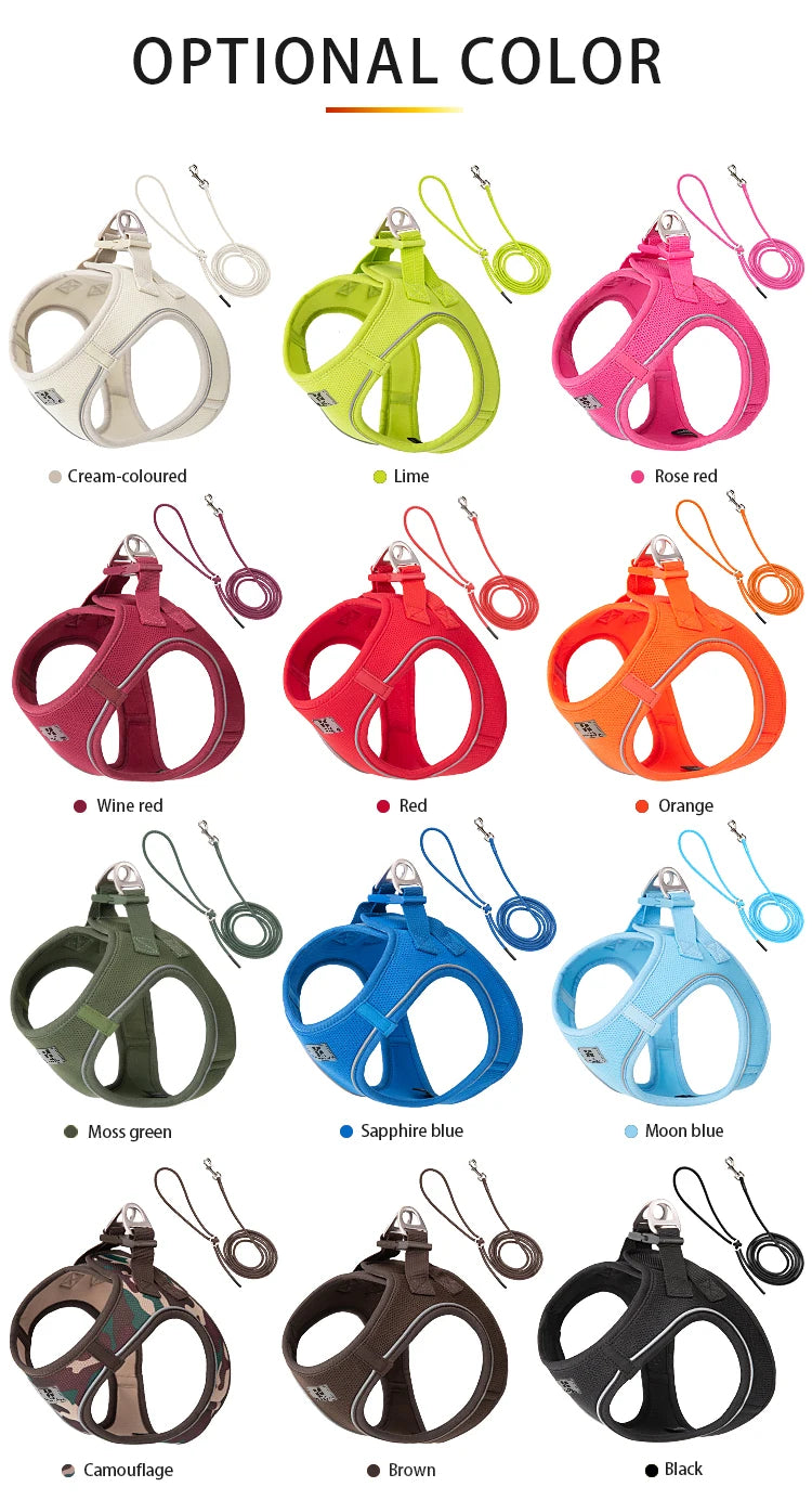 Reflective Dog Harness & Leash Set