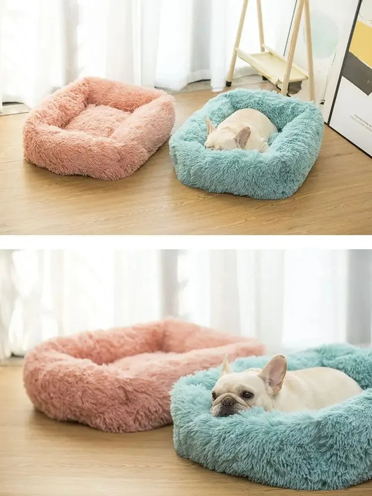 Rectangle Plush Pet Bed – Warm Winter Mat for Cats & Dogs