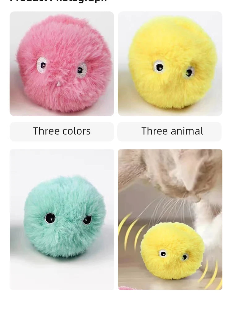 Smart Plush Cat Toy – Electric Catnip Squeak Ball