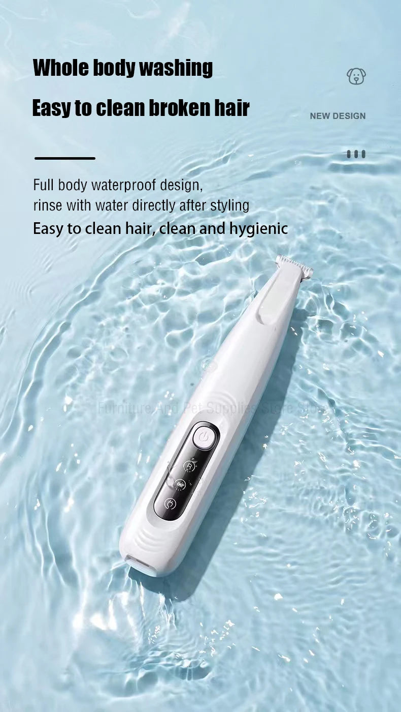 LED Dog Paw Trimmer – Waterproof Pet Hair Clippers with 18mm Blade