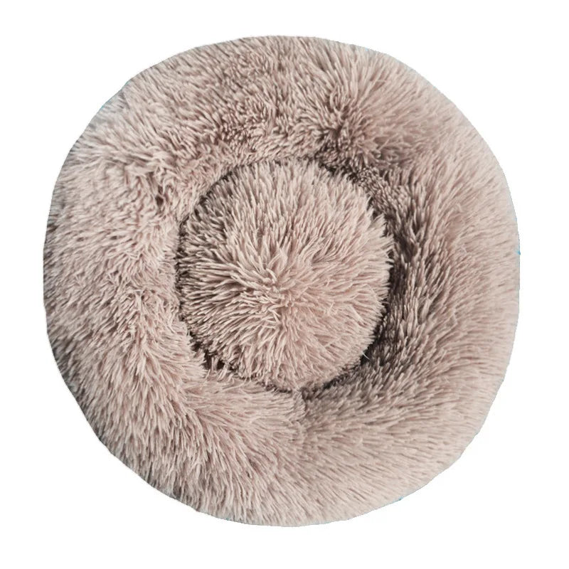Round Plush Pet Bed – Winter Warm Dog & Cat Sofa