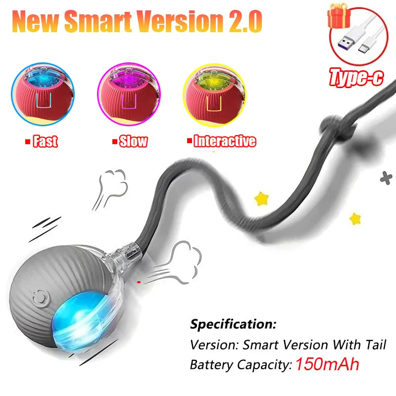 Interactive Rolling Ball Toy – Smart Rechargeable Pet Toy for Cats & Dogs
