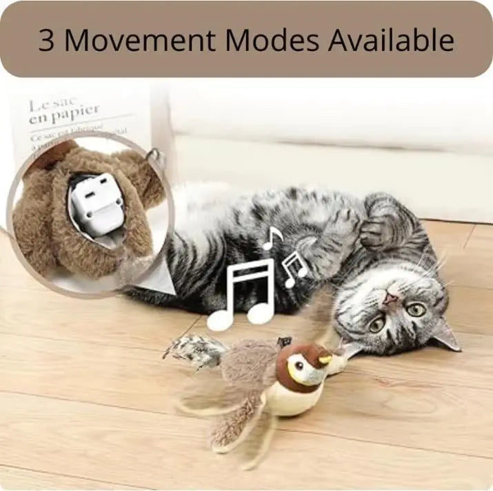Interactive Cat Toy – Flapping Bird with Catnip, Rechargeable Plush