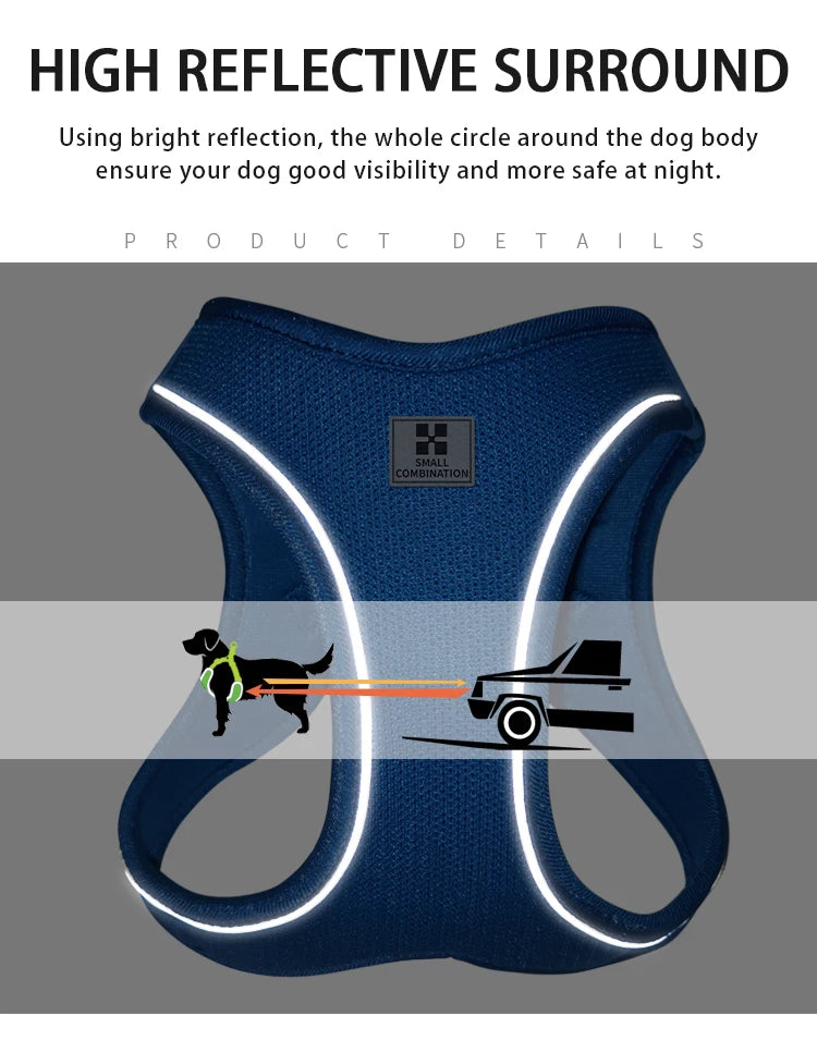 Reflective Dog Harness & Leash Set