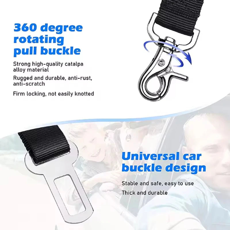 Dog Safety Seat Belt – Elastic Traction Leash for Car