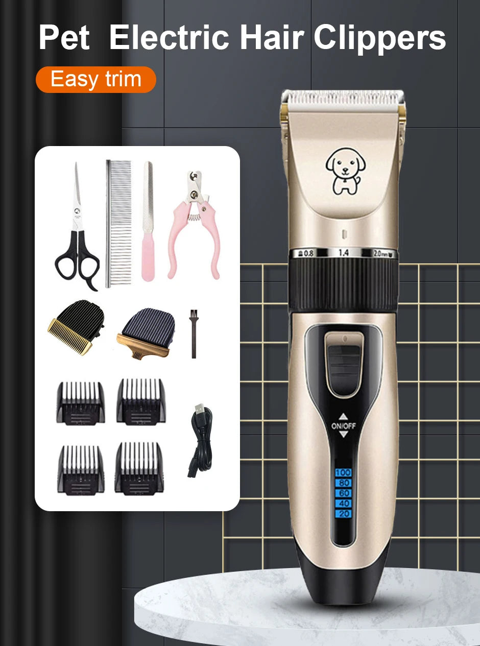 Professional All-Metal Pet Hair Clipper – Rechargeable & Low Noise