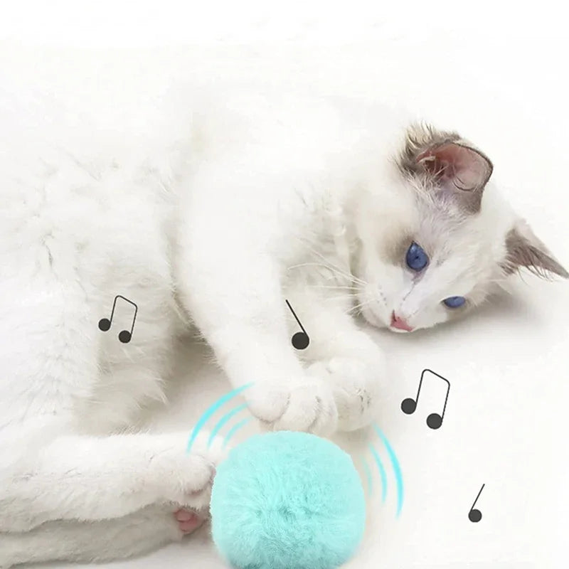 Smart Plush Cat Toy – Electric Catnip Squeak Ball