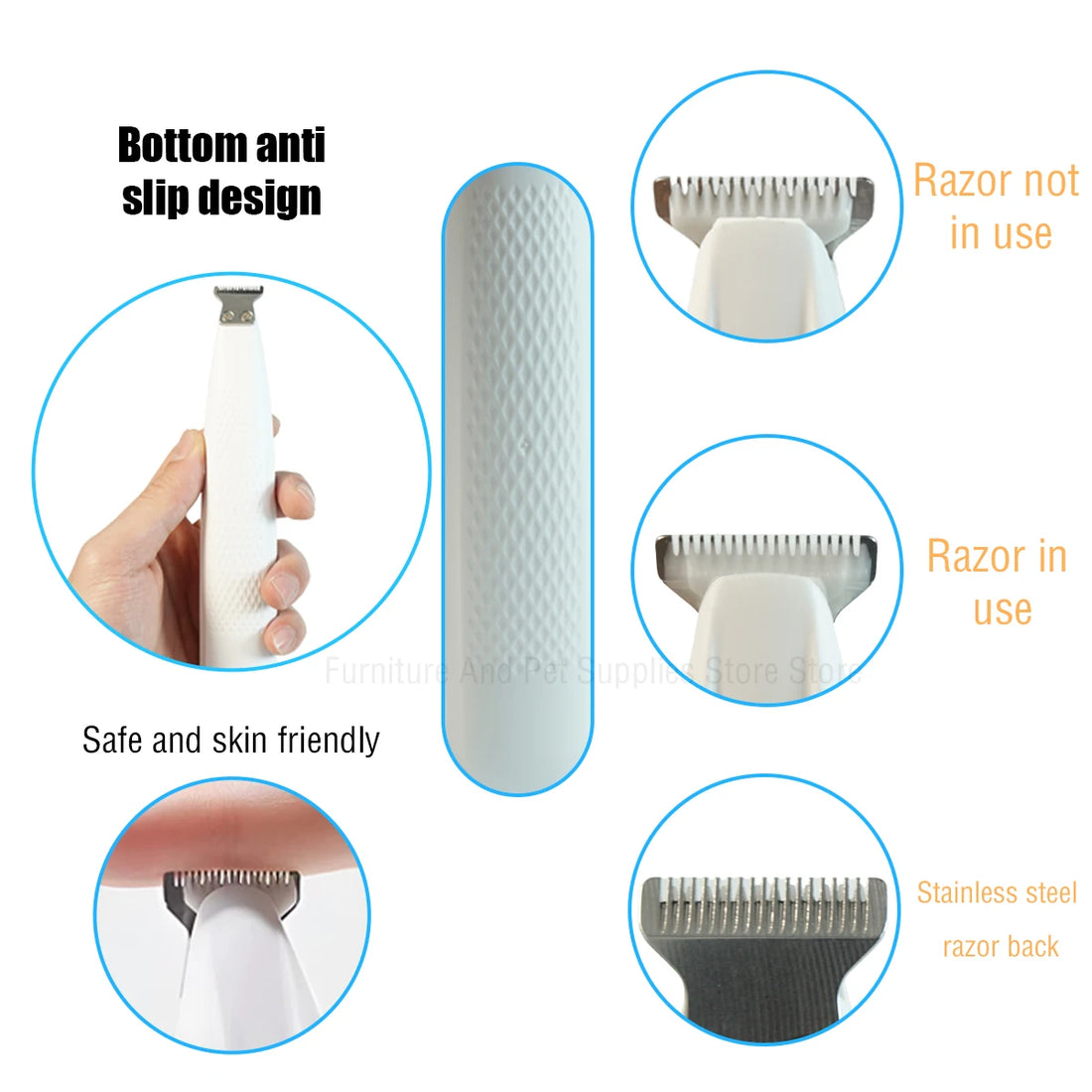 LED Dog Paw Trimmer – Waterproof Pet Hair Clippers with 18mm Blade