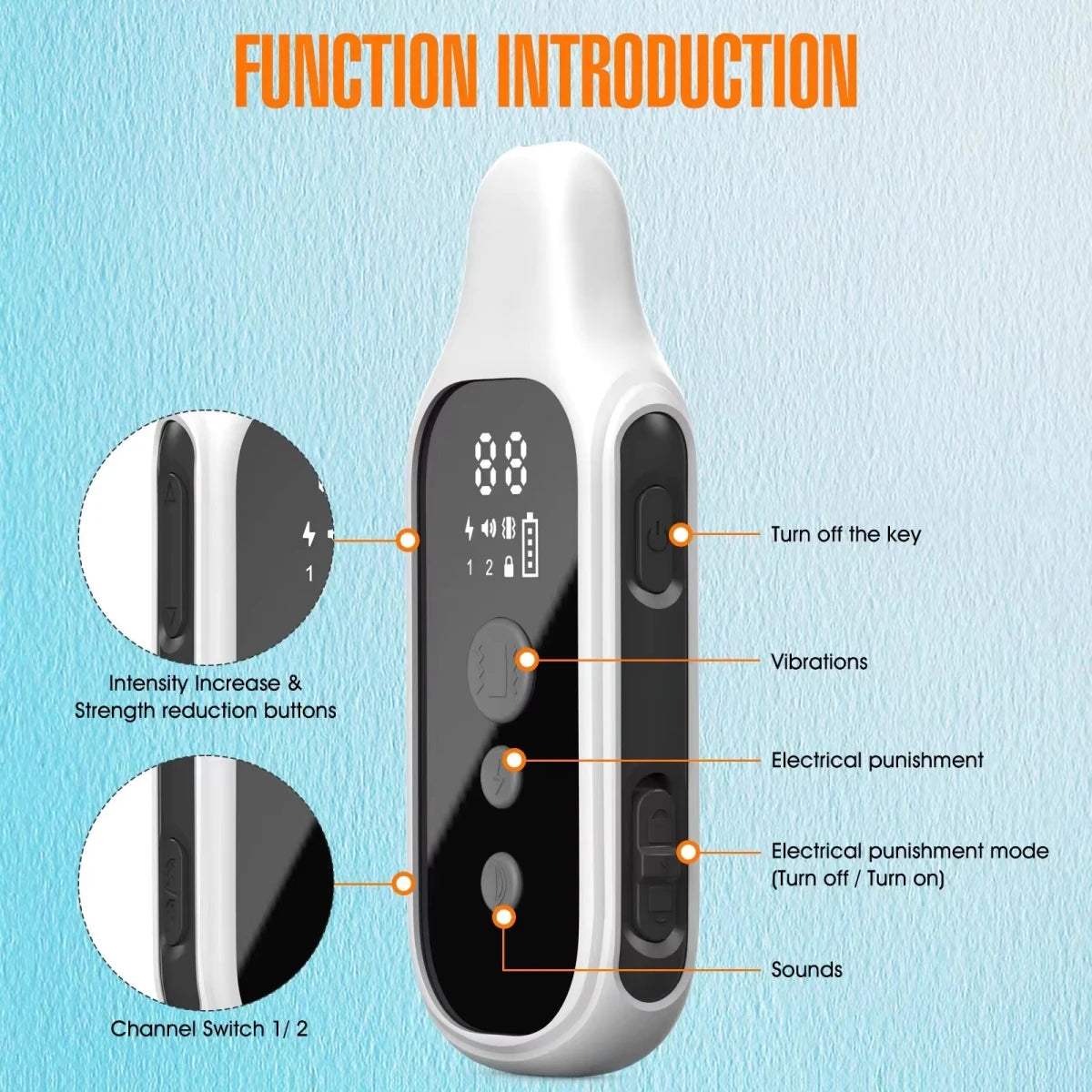 800m Digital Dog Training Collar – Waterproof Remote with LCD