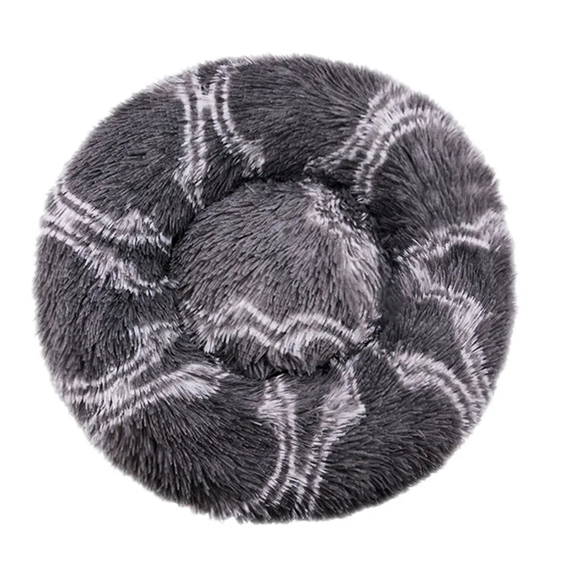 Round Plush Pet Bed – Winter Warm Dog & Cat Sofa
