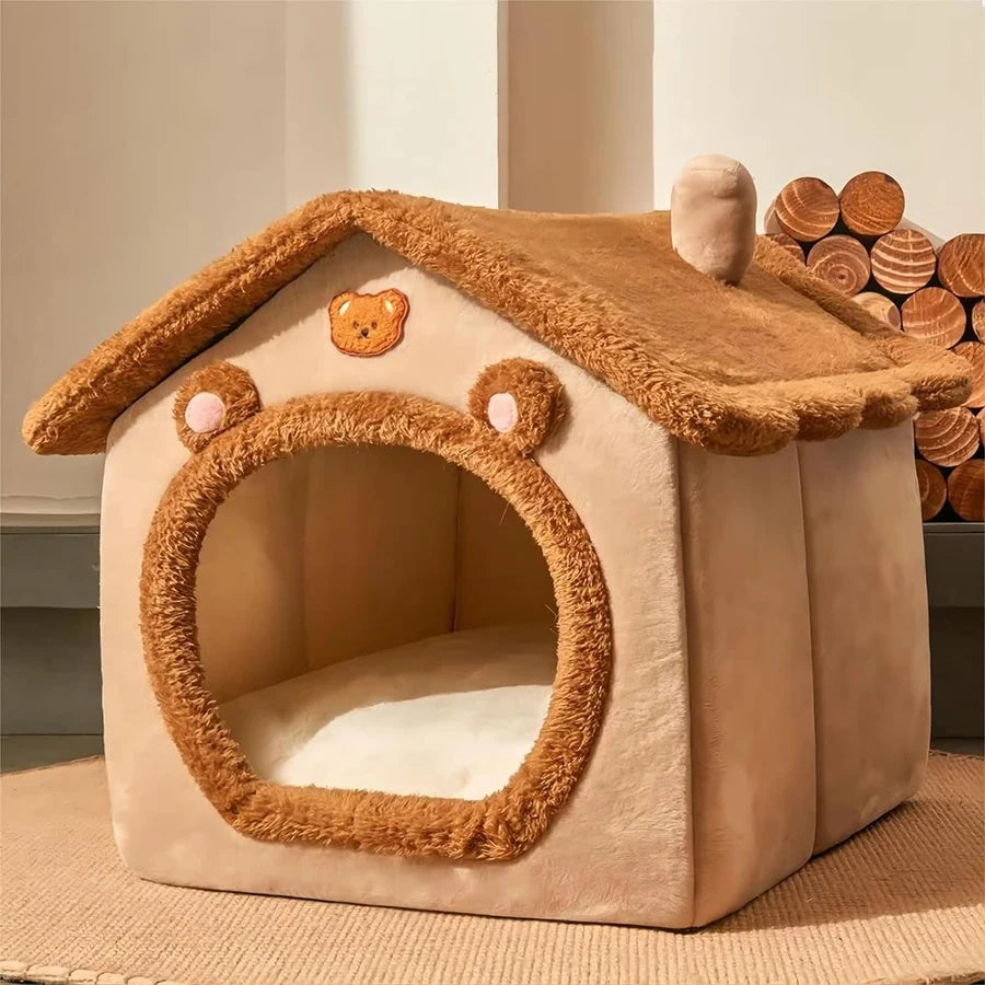 Foldable Pet House – Removable Washable Cat & Puppy Bed