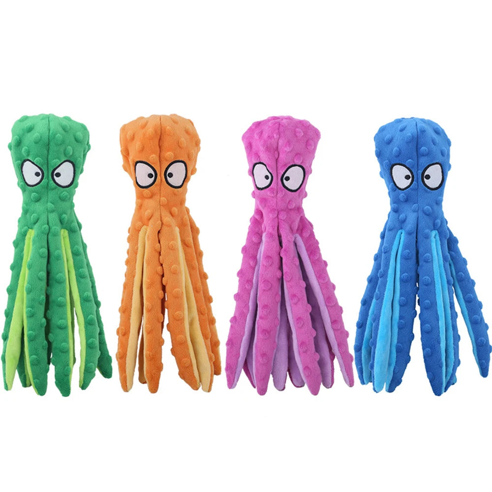 Cartoon Plush Pet Toy – Sound-Making Fish & Octopus for Cats & Dogs