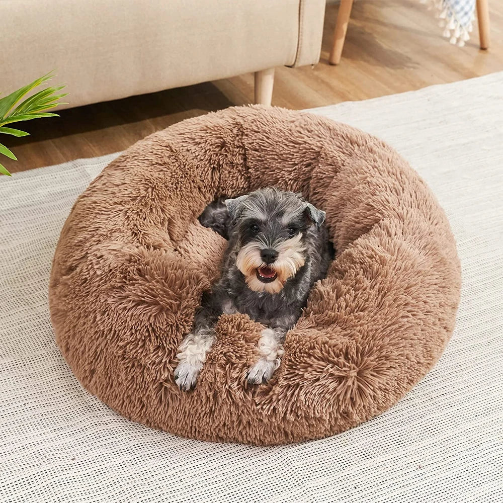 Round Plush Pet Bed – Super Soft Dog & Cat Bed 40–90cm
