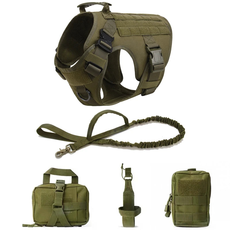 Tactical Military Dog Vest & Leash Set